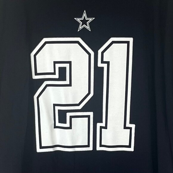 Dallas Cowboys Authentic Ezekiel Elliott #21 Tshirt Dark Navy Size 3XL - Picture 5 of 7